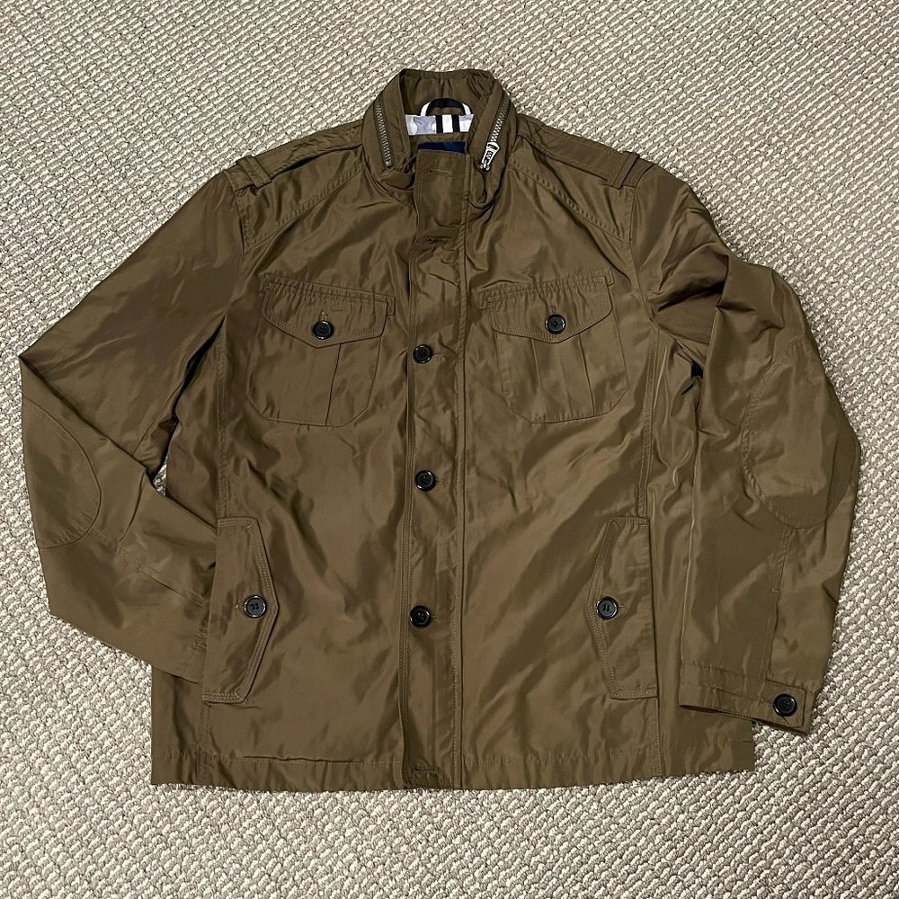 Cole Haan Men's Medium Olive Green Field/Military Jacket Lined Gently worn